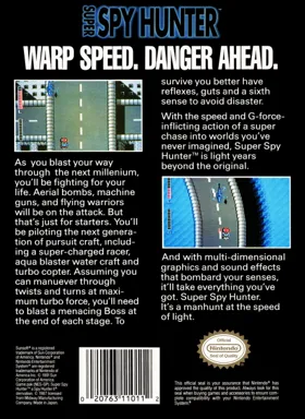 Super Spy Hunter (USA) box cover back